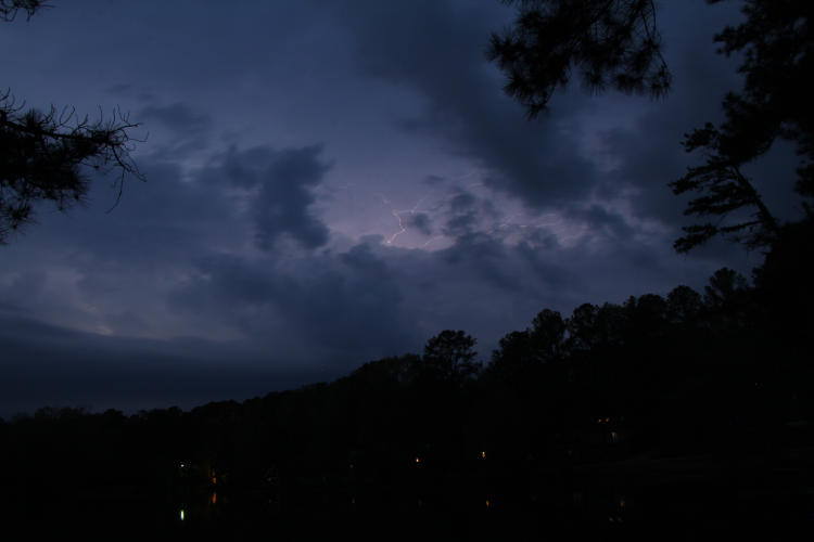 time exposure after dusk looking for lightning