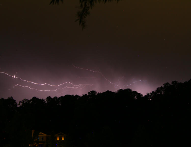 lightning stretching across sky