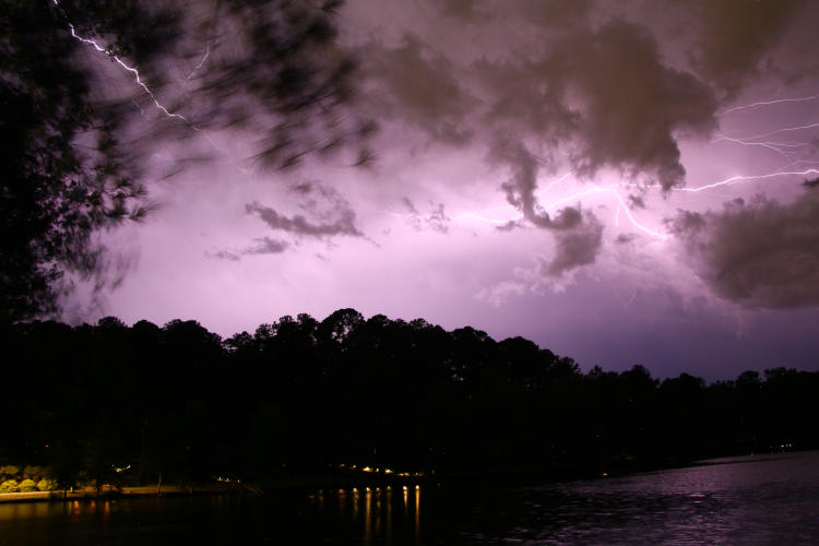 lightning stretching across entire wide-0angle frame