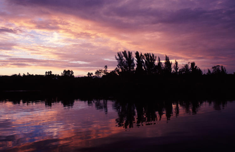 moody sunset skies over Imperial River, Bonita Springs, Florida