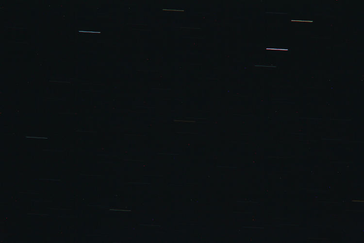 star trails from a telescope mount that is not tracking as intended