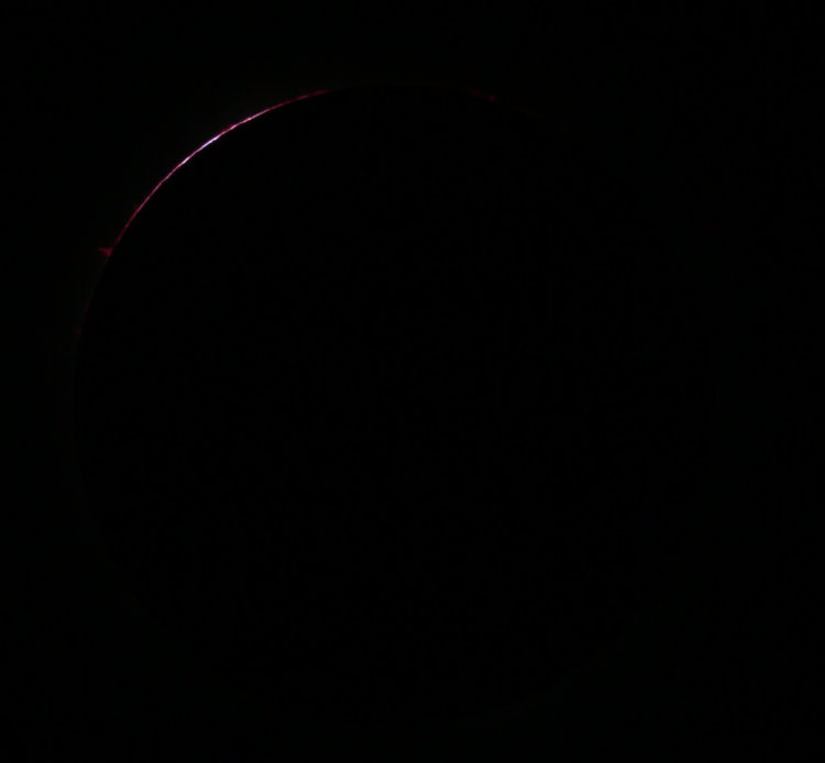 last glimmer of sun's limb as it entered totality during total solar eclipse of 2024