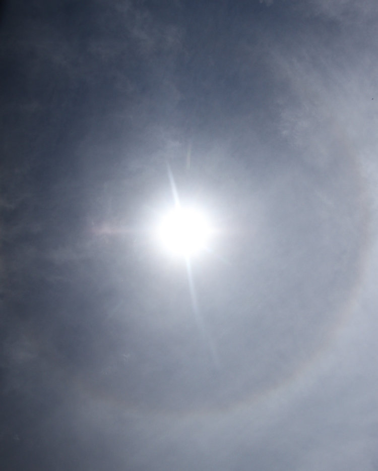 solar halo from cirrus ice crystals