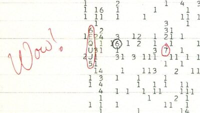 printout of "Wow!" signal from Ohio State University