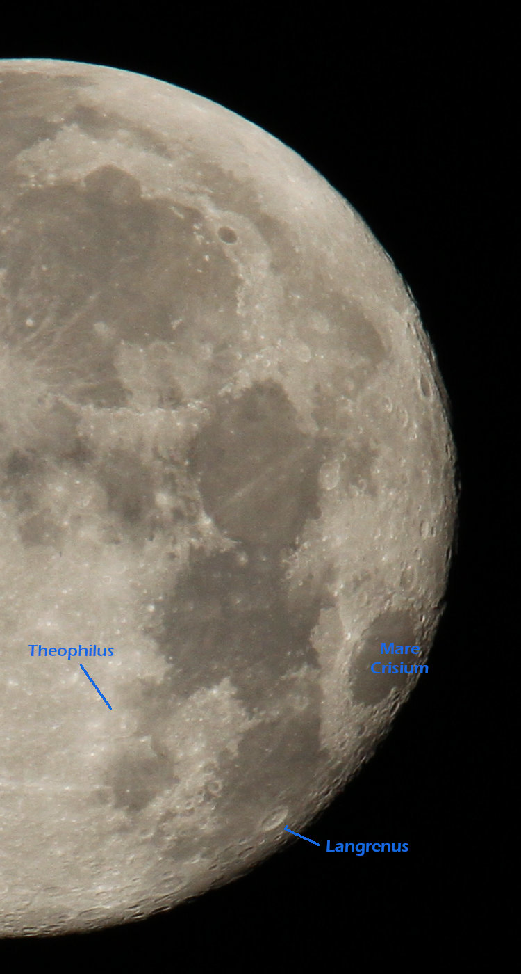 just past full 2nd quarter moon with craters marked