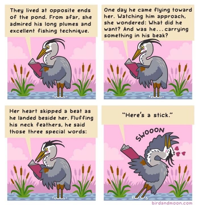 Bird and Moon GBHE comic by Rosemary Mosco