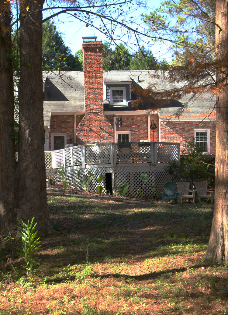 view of back side of Stately Walkabout Manor with lattice removed from under deck