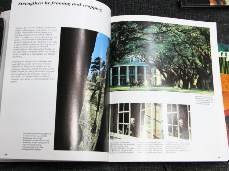 pages from "The Joy of Photography" showing terrible highlights from light angle and slick pages