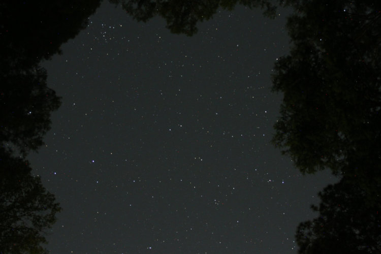 short time exposure of night sky just west of zenith