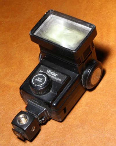 Vivitar 285HV flash with slave shoe attached