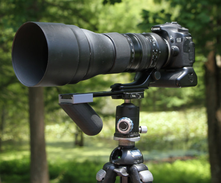 Canon 70D with Tamron 150-600 on ballhead and tripod