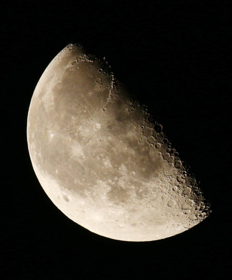waning gibbous moon roughly 20 minutes after Falcon 9 stage impact